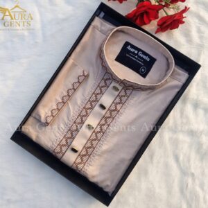 Premium Embroidery Design Panjabi Cream
